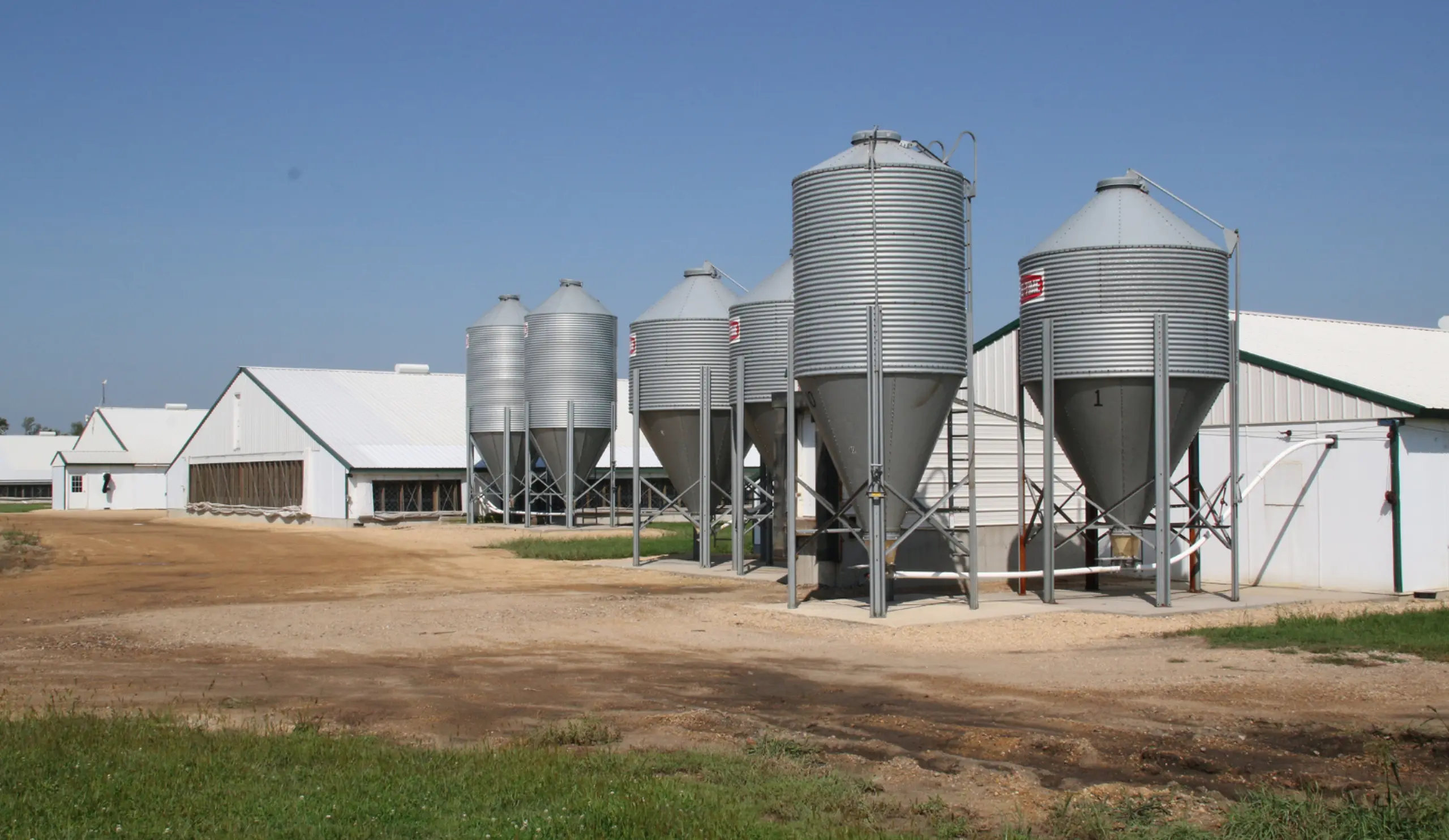 feed bins on a barn