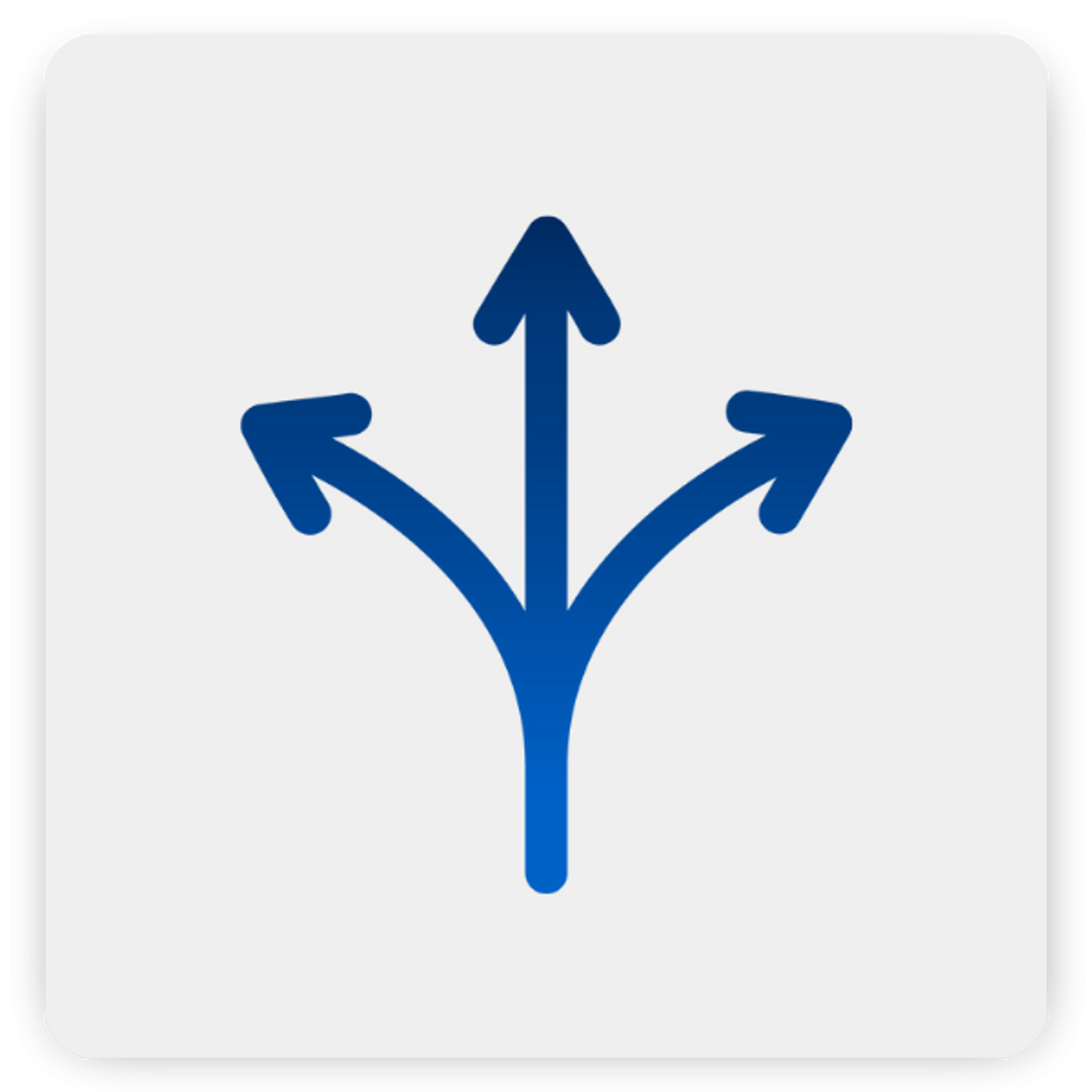 Multi-directional arrow illustrating flexibility