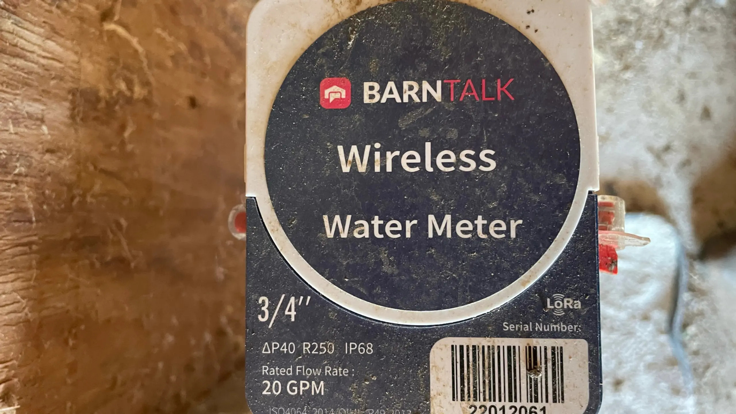 Wireless Water Meter in Barn