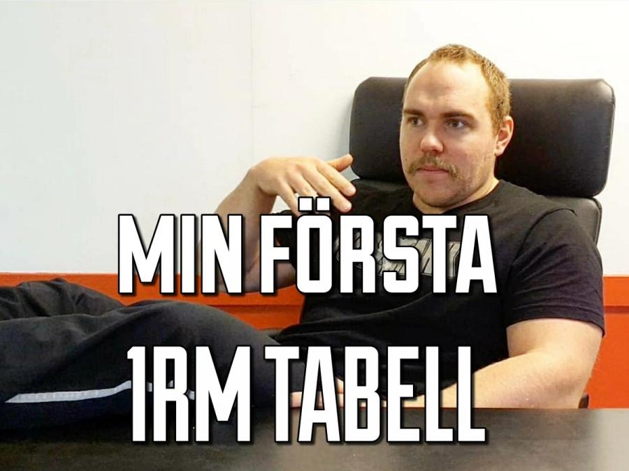 Min första 1RM tabell
