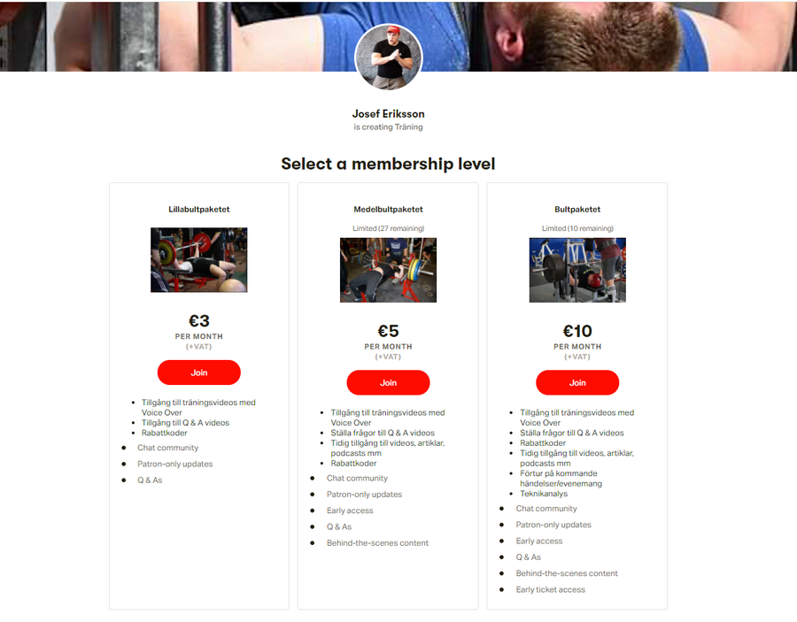 Patreon – en prenumerationstjänst