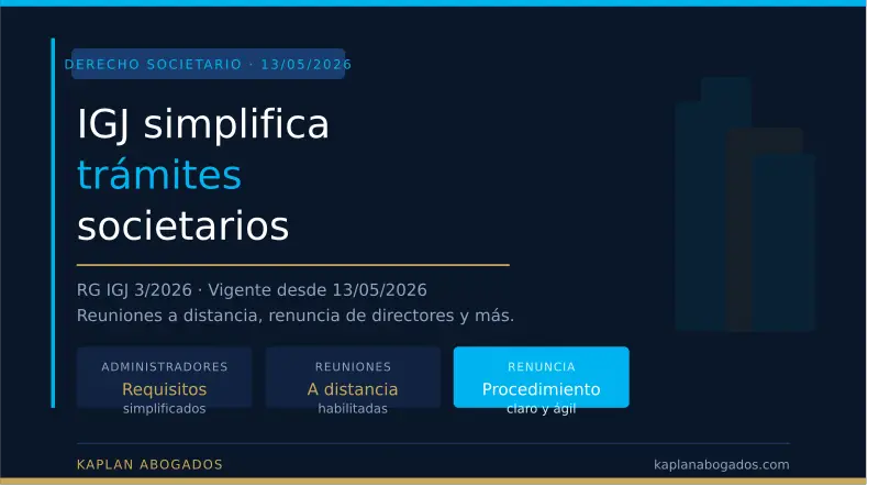 IGJ simplifica los trámites societarios: qué cambia con la Resolución General 3/2026