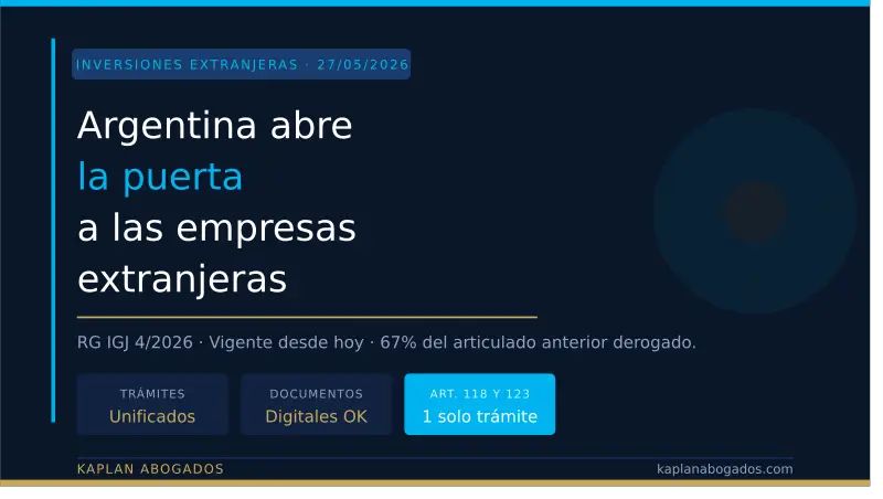 Argentina simplifica la inscripción de sociedades extranjeras: qué cambia con la RG IGJ 4/2026