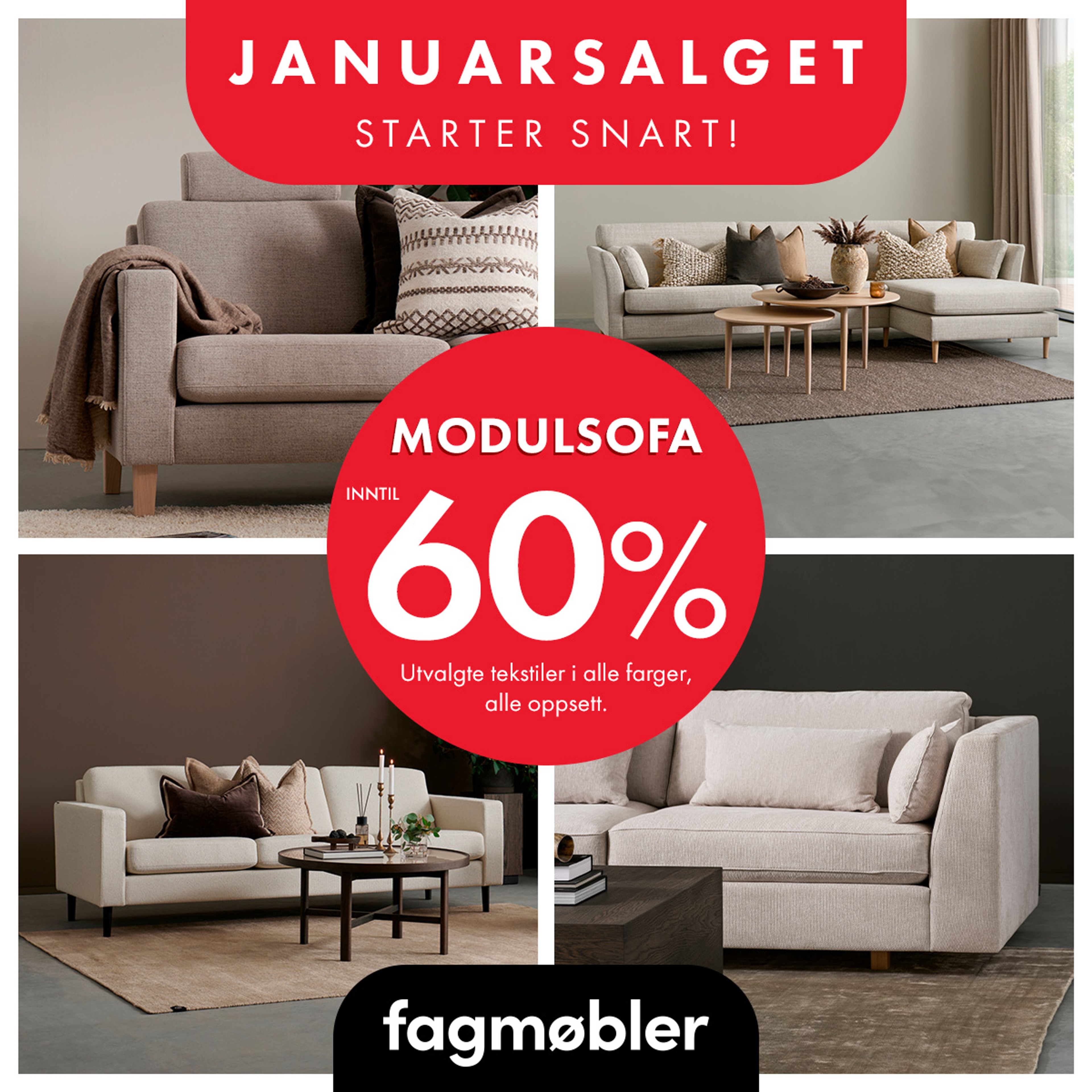Gjør deg klar til januarsalget hos Fagmøbler