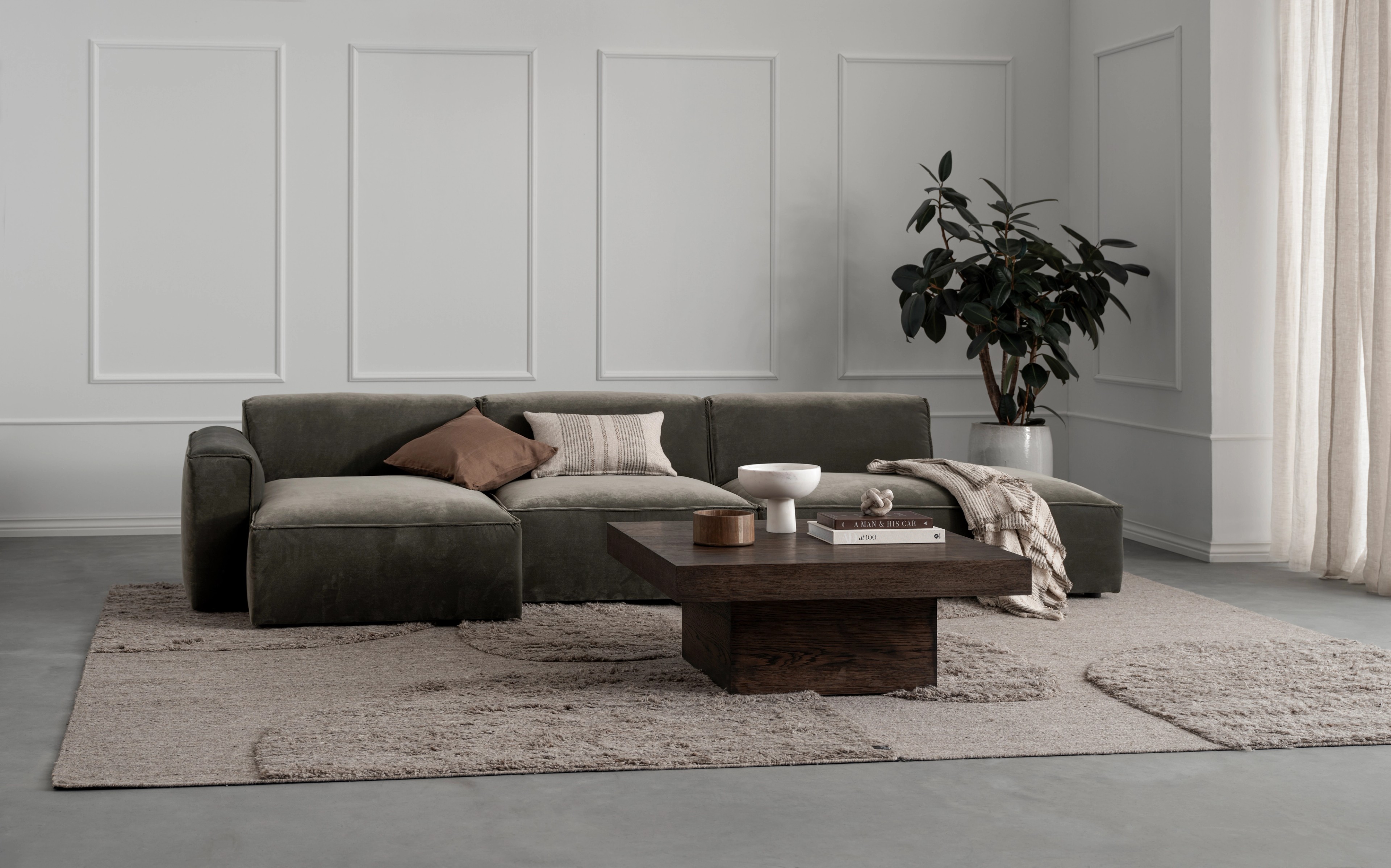 Prime sofa i velur tekstil