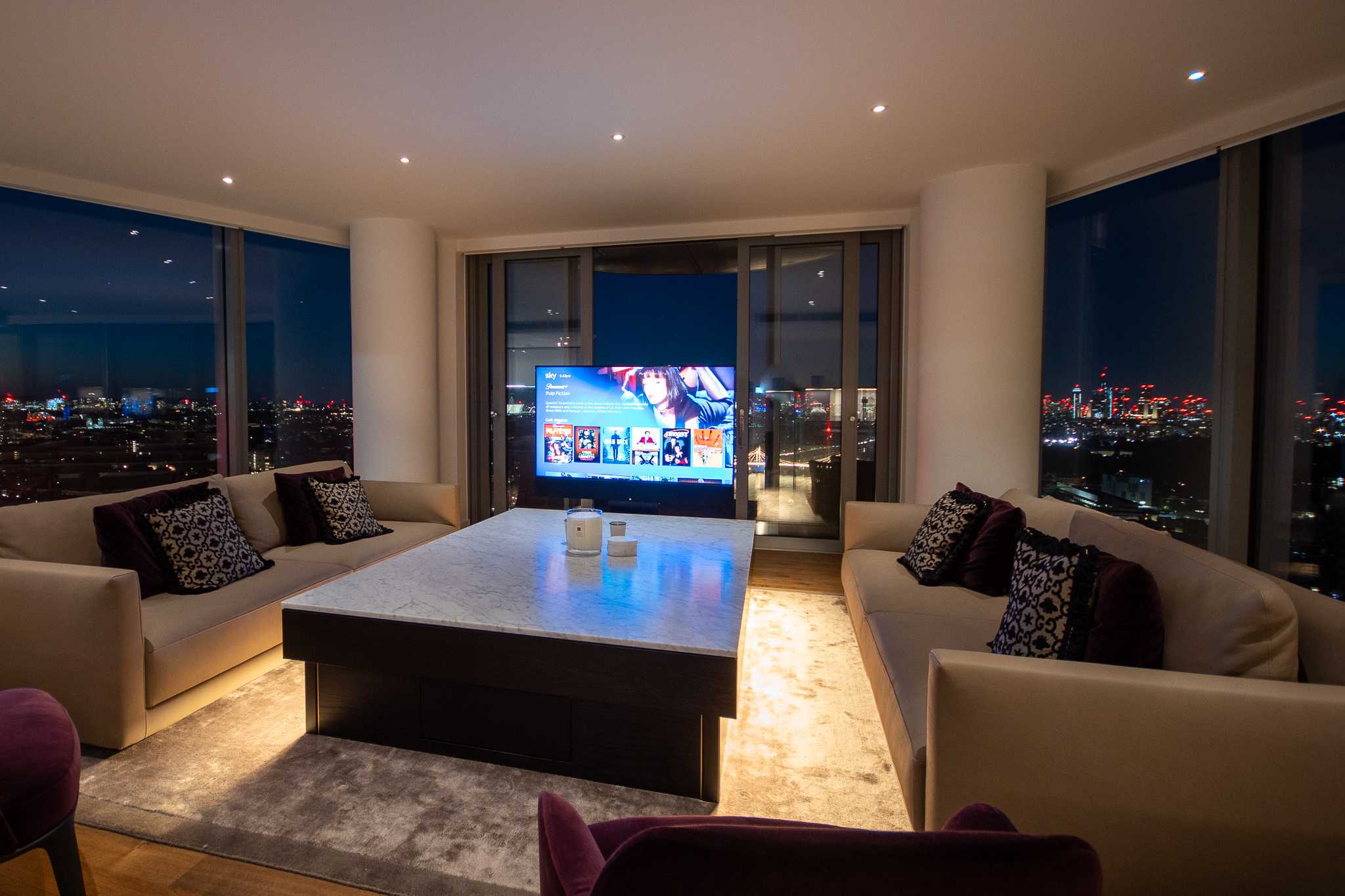 Bespoke Coffee table with motorised TV lift installed and designed by Modal AV
