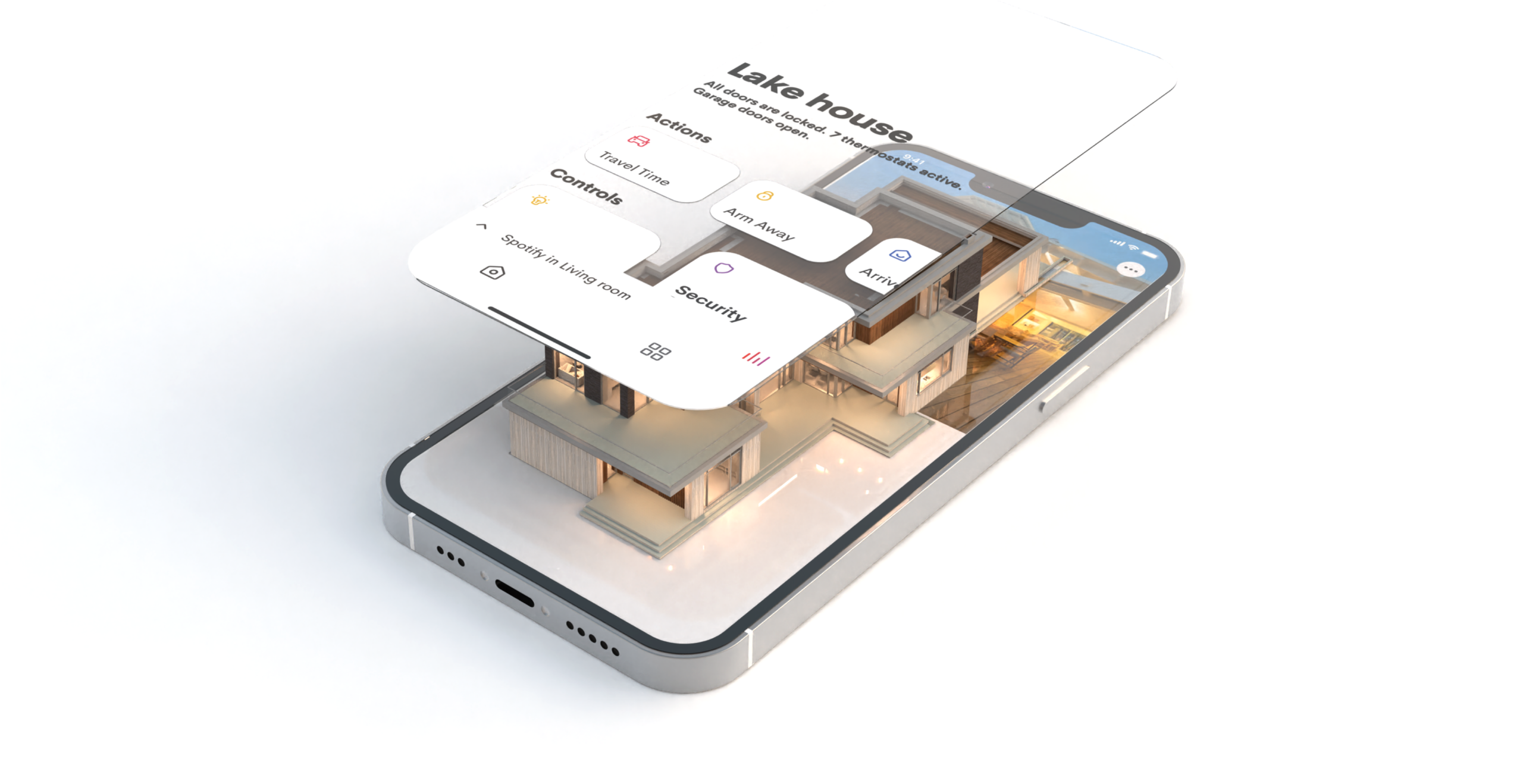 Crestron Home OS 4 Smart Home Interface - Advanced Lighting Control & User Experience Crestron Home OS 4 user interface displaying smart home controls and lighting management system