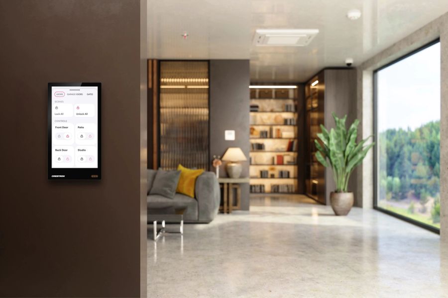 Crestron Home touch screen interface in a premium home Photo by <a href="https://unsplash.com/@rarchitecture_melbourne?utm_source=unsplash&utm_medium=referral&utm_content=creditCopyText">R ARCHITECTURE</a> on <a href="https://unsplash.com/s/photos/contemporary-property%2C-interior-design?utm_source=unsplash&utm_medium=referral&utm_content=creditCopyText">Unsplash</a>