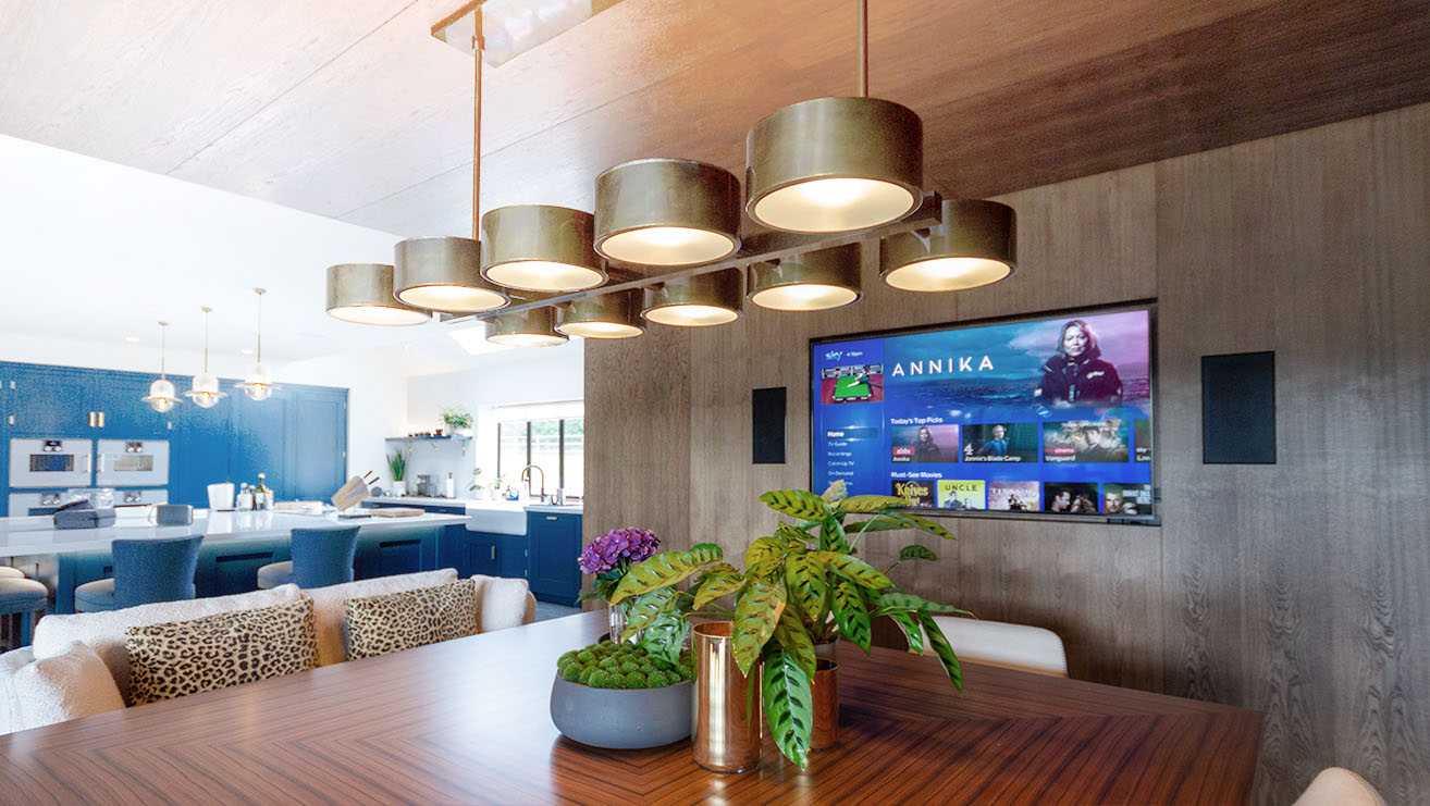 Smart lighting, heating, cooling and audio-visual all seamlessly integrated the room interior design
