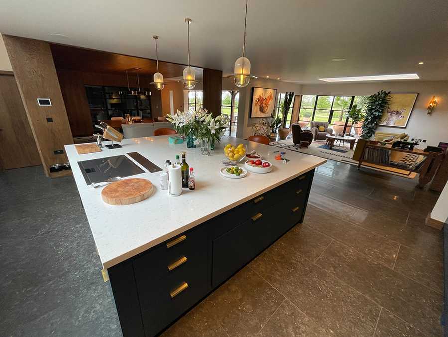 Wall-mounted Control4 touch screens access all the home's technology and systems Wall-mounted Control4 touch screens access all the home's technology and systems