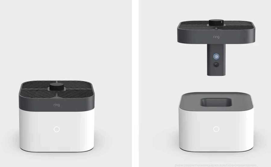 Ring indoor drone CCTV camera with charging dock Ring indoor drone CCTV camera with charging dock