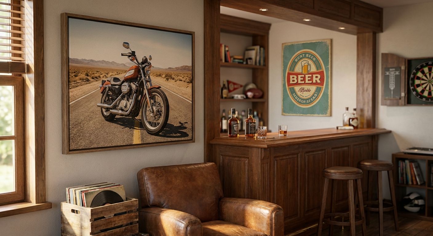 Canvas prints for man caves and home bars