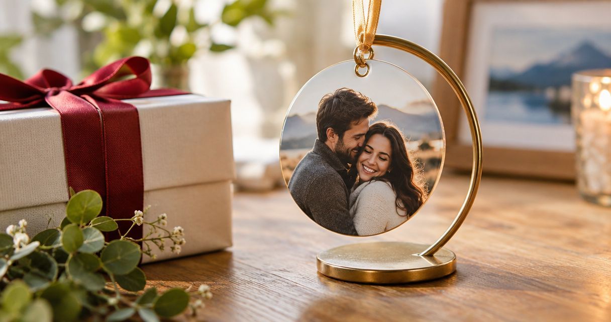 Personalised photo ornaments for wedding anniversaries