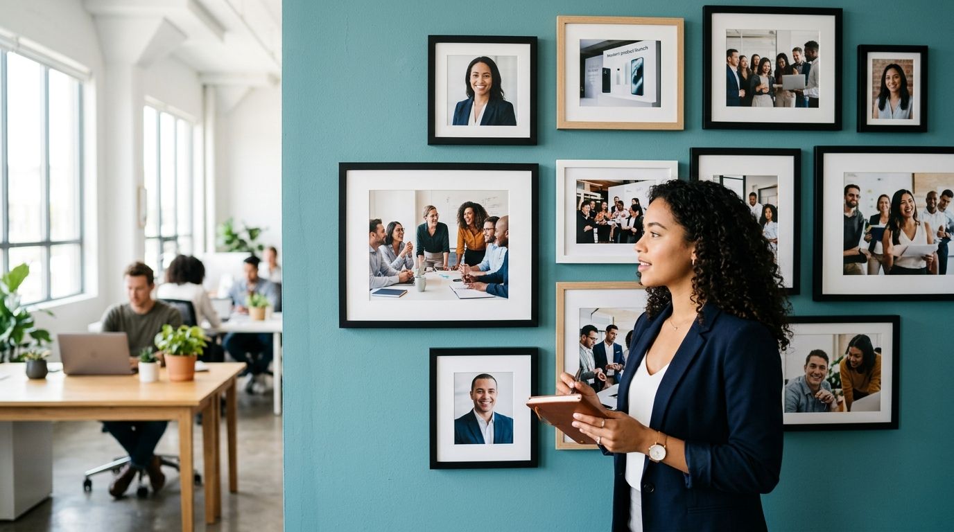 How to choose brand and team photos for an office wall