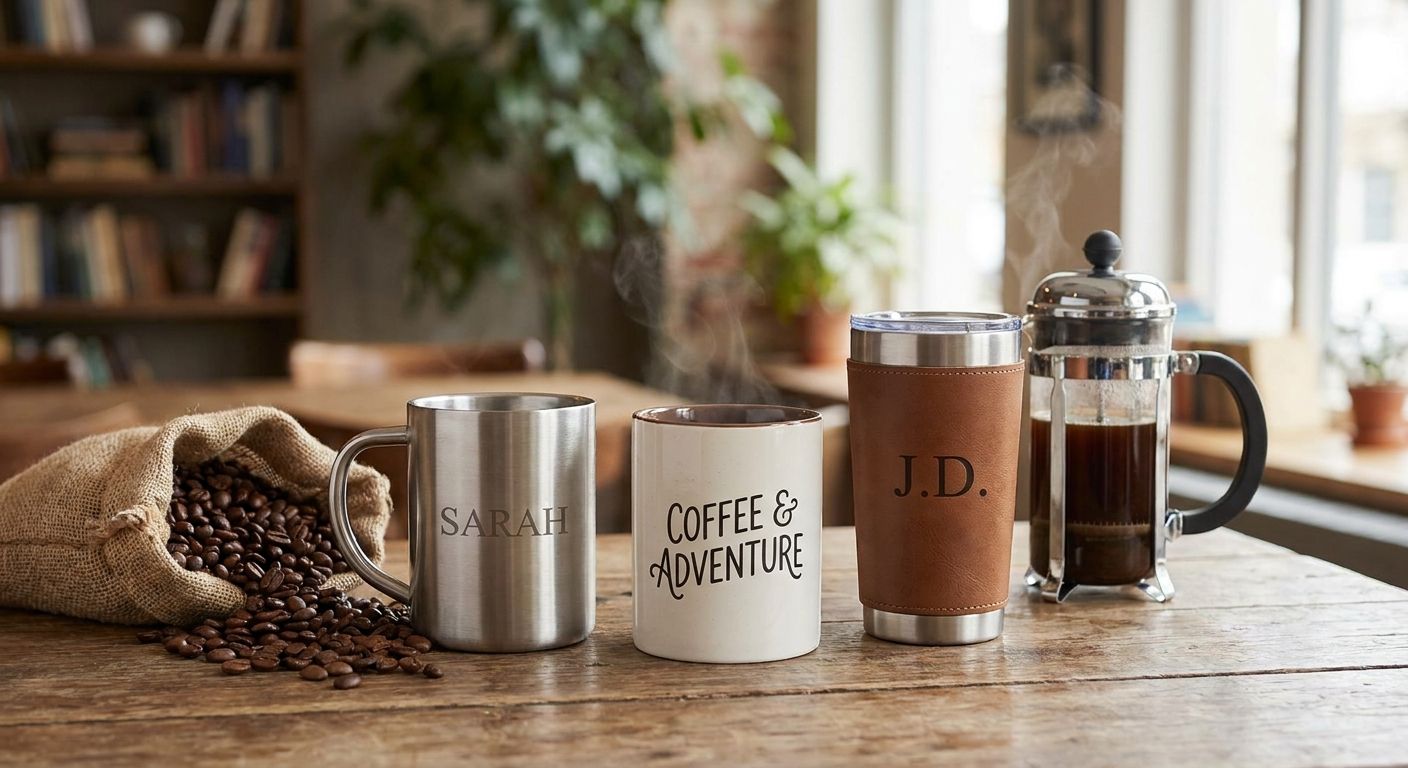 Personalised travel mugs for coffee lovers