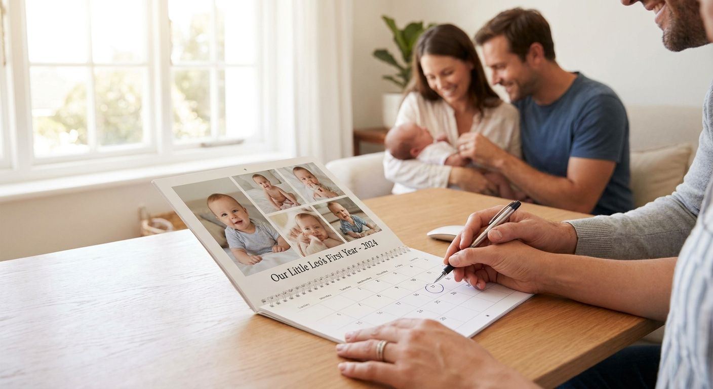 Personalised calendars for new parents