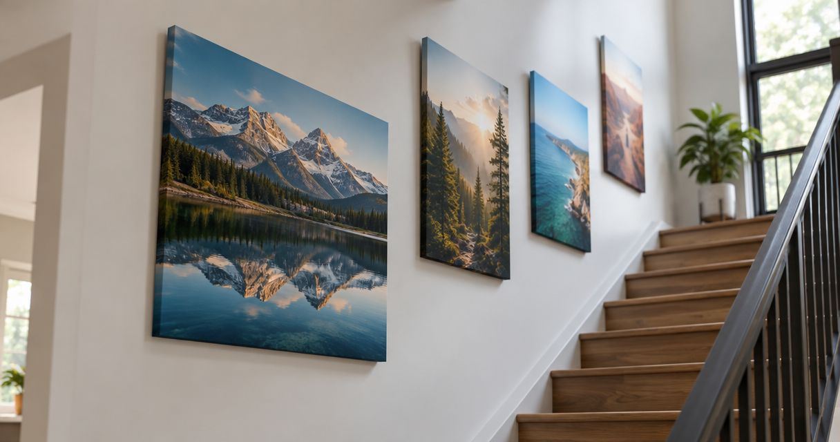 Canvas prints for stairwell photo galleries