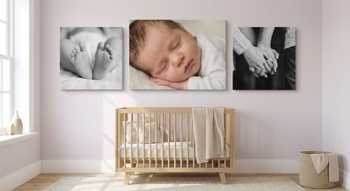 Canvas photo prints for baby nursery walls
