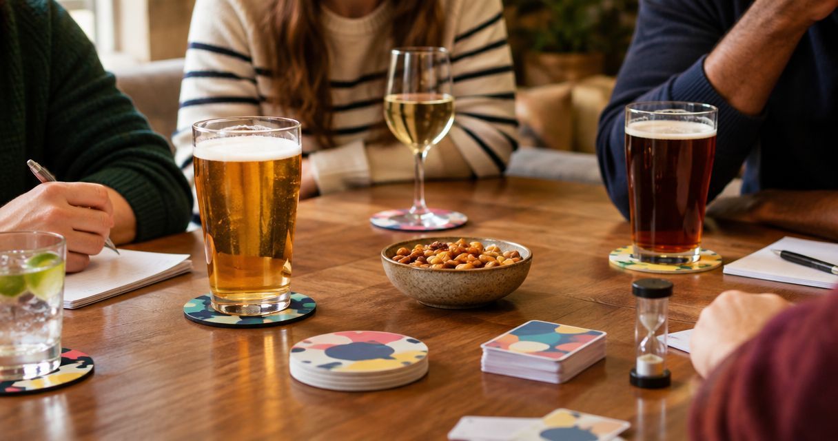 Personalised coasters for pub quiz and games nights