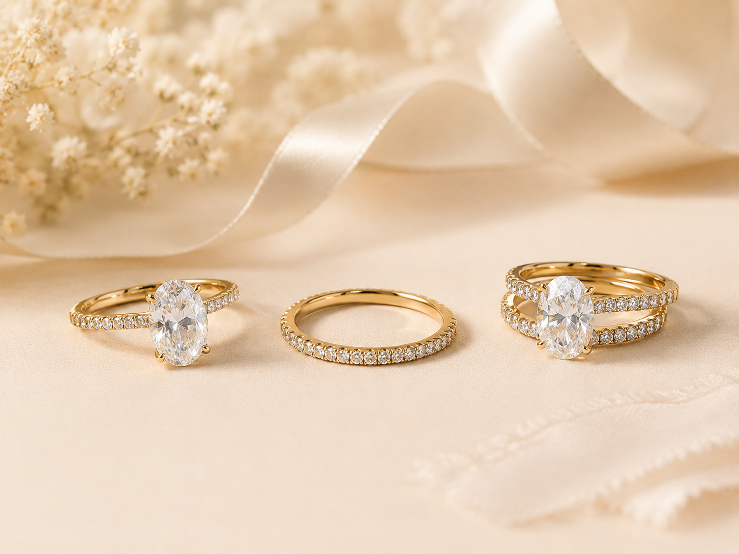 How to Wear an Engagement Ring and Wedding Band