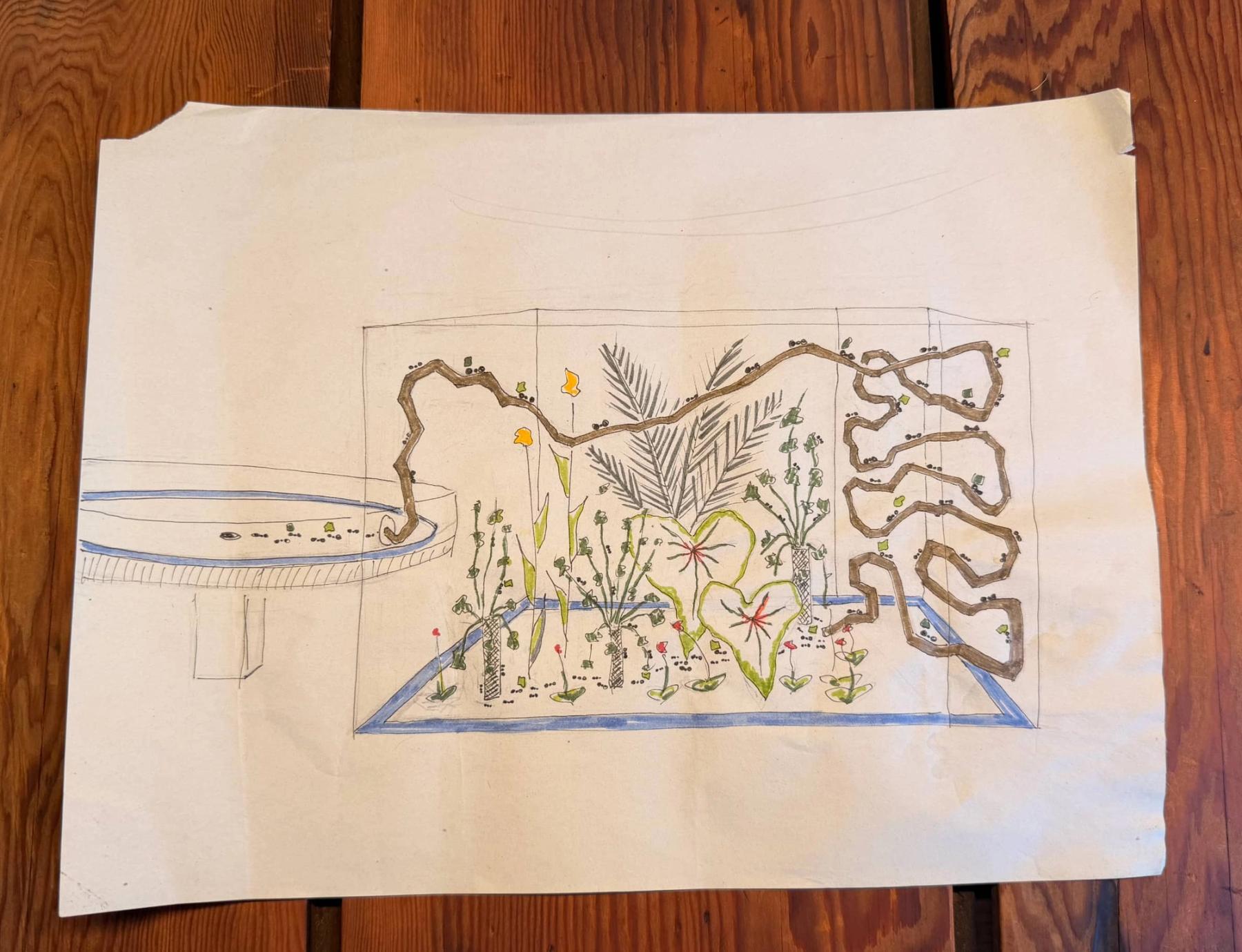 Early forage area concept drawing