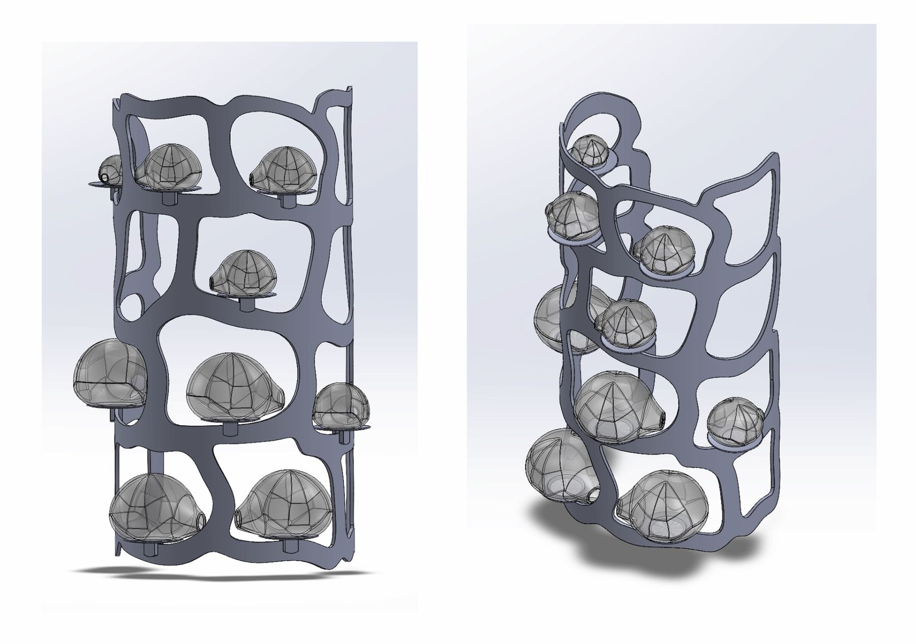 Early drawings of fungus armature for Victoria Butterfly Gardens