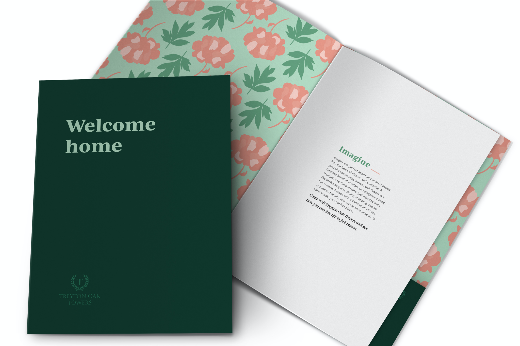 Branded welcome packet for retirement community.