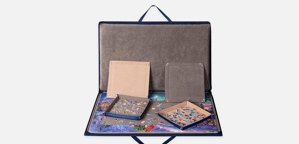 Portable Jigsaw Puzzle Board with Four Sorting Trays