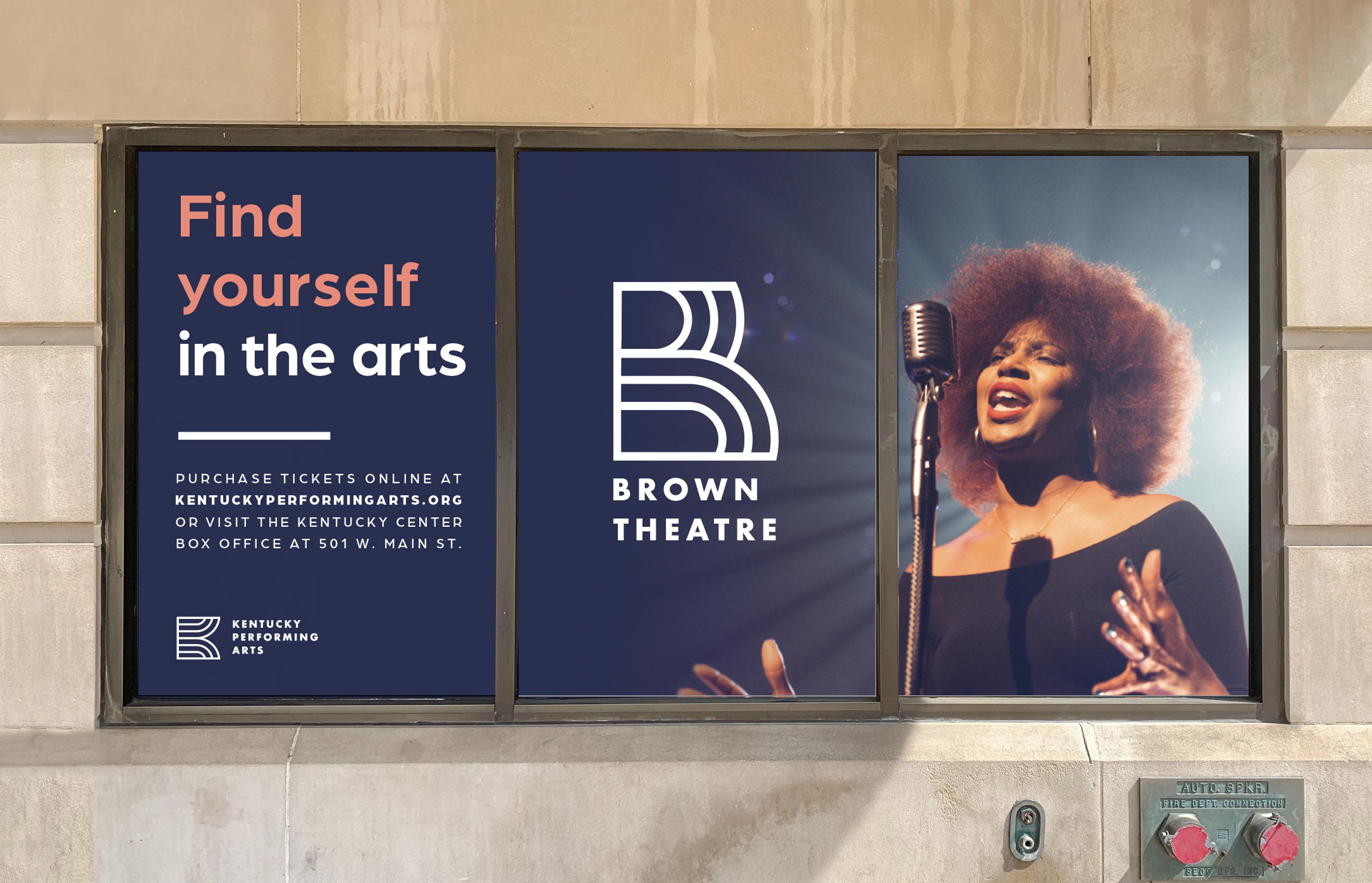 Brown Theatre out-of-home poster advertisements.