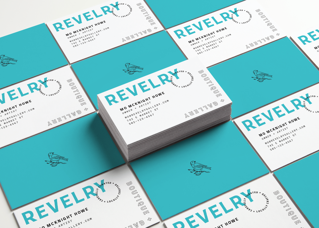 Revelry business cards.