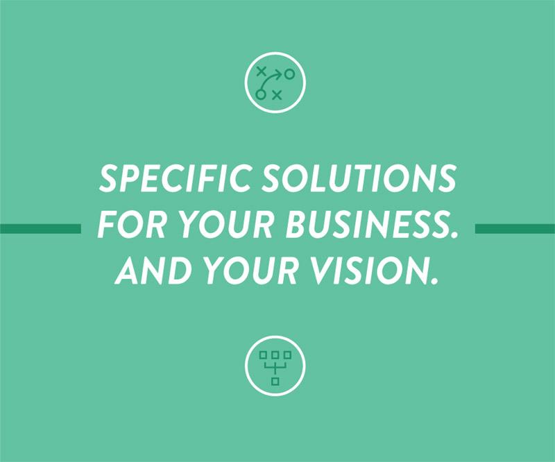"Specific solutions for your business. And your vision."