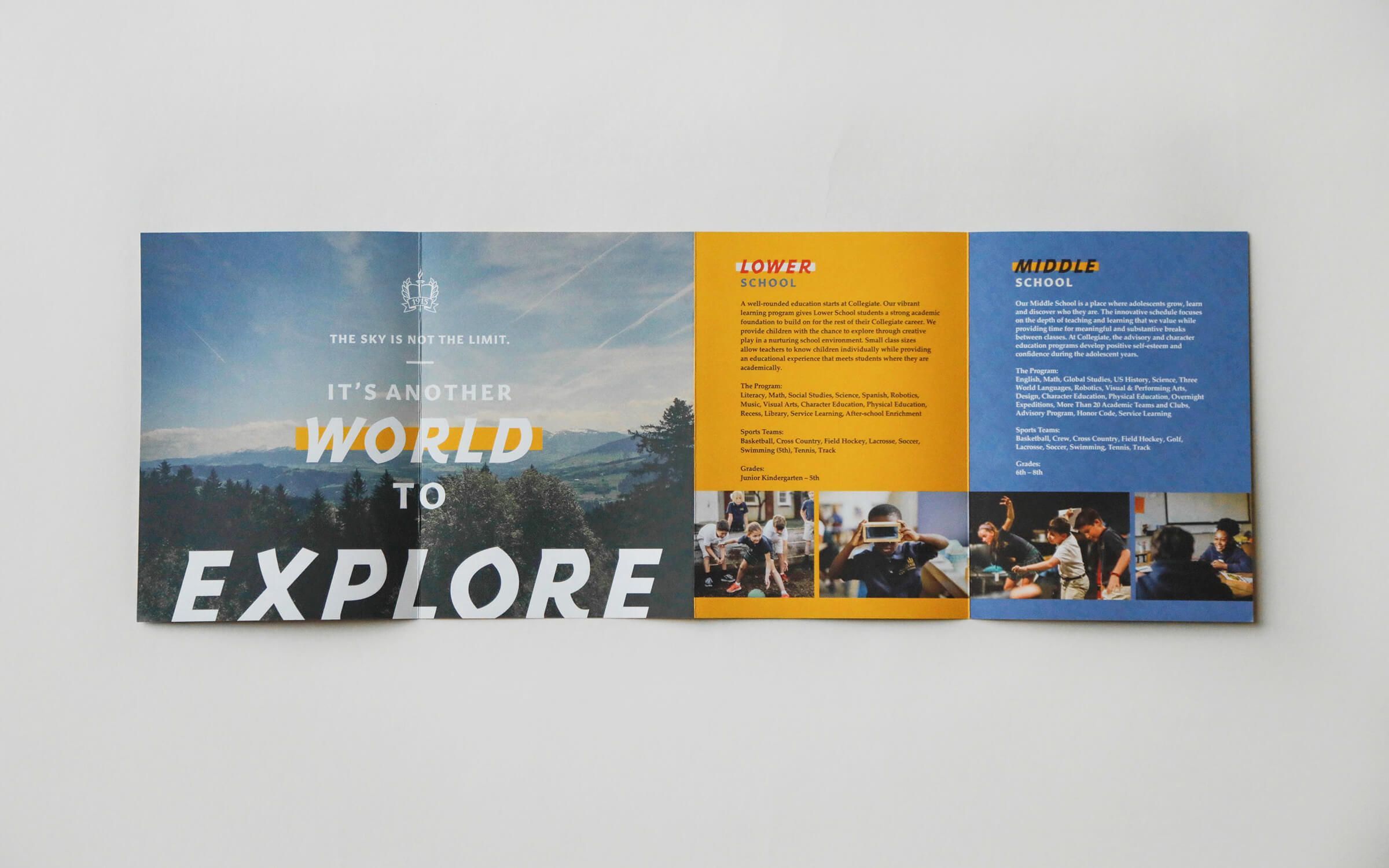 Unfolded brochure. "It's another world to explore."