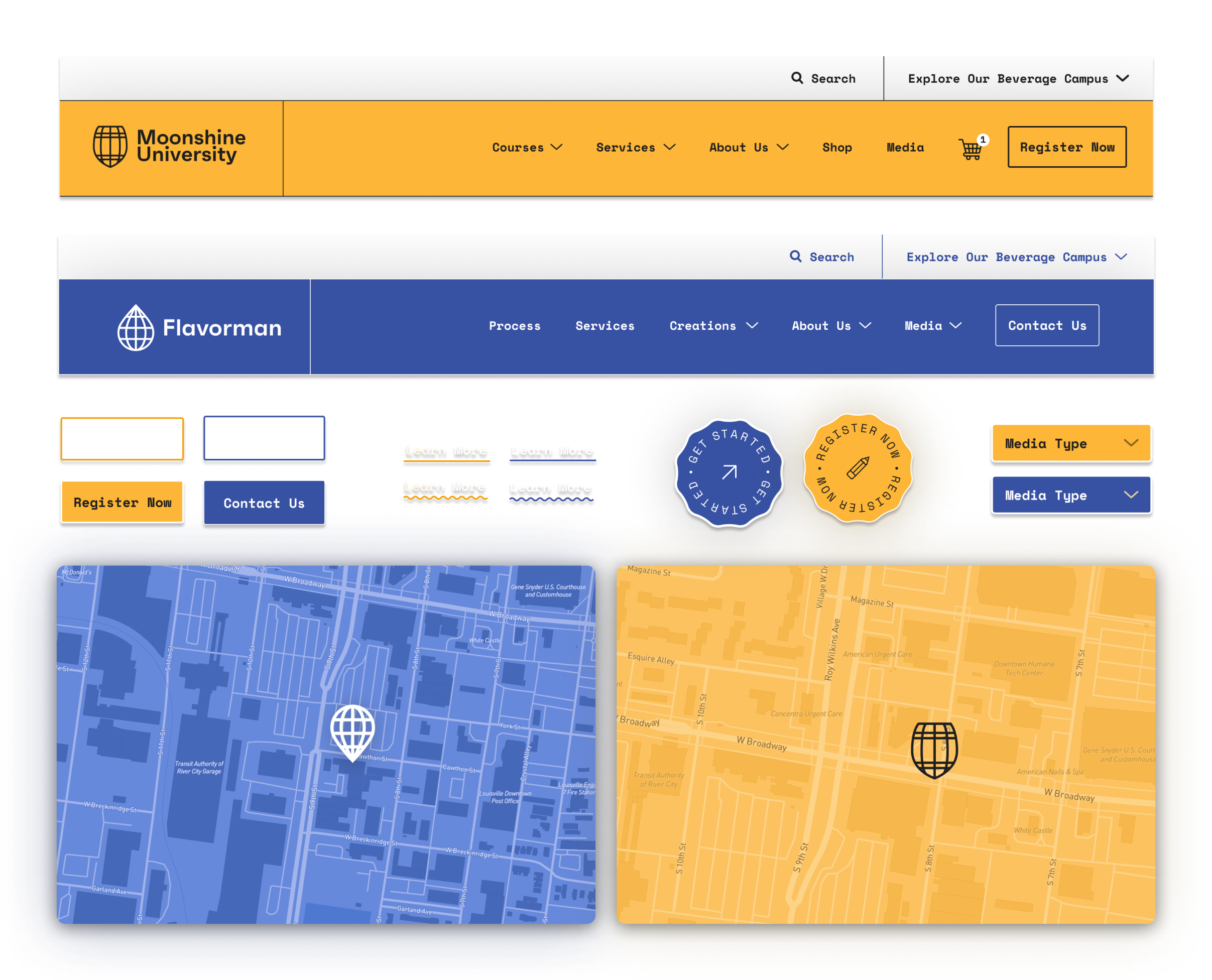 Flavorman and Moonshine university design system UI