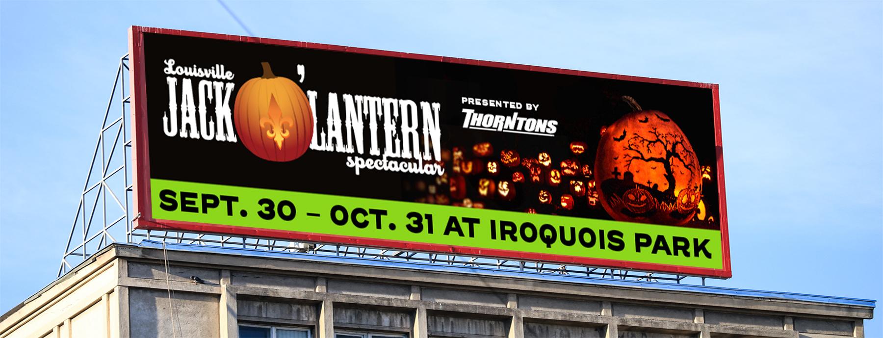 Louisville, Kentucky's Jack O'Lantern Spectacular billboard design.