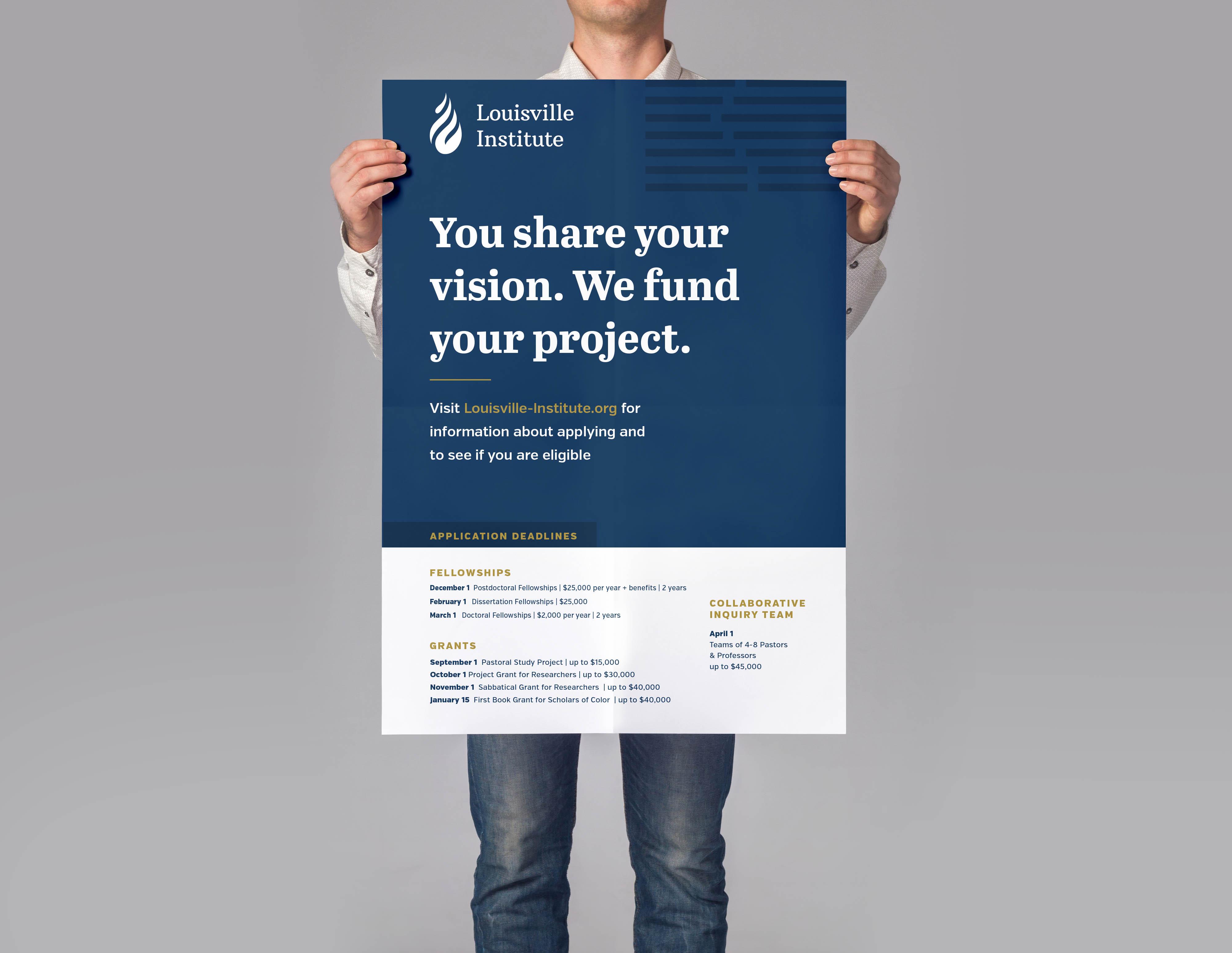 Louisville Institute poster. "We share your vision. We fund your project."