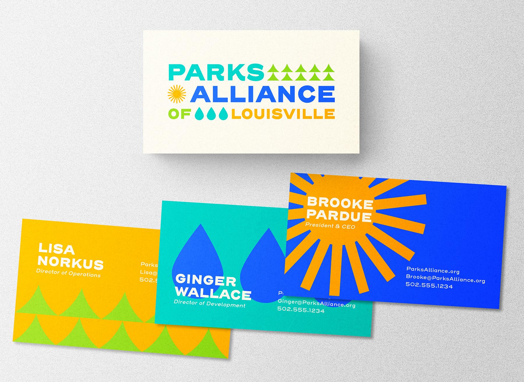 Parks Alliance of Louisville, KY business cards.
