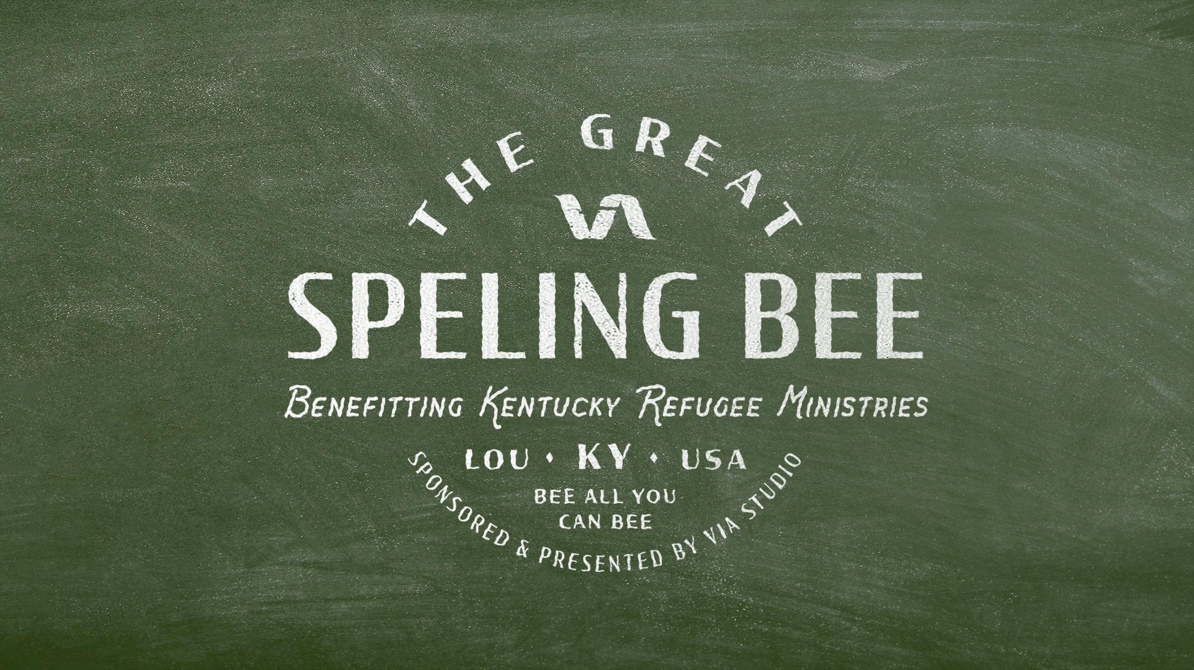 Charity event spelling bee logo design.