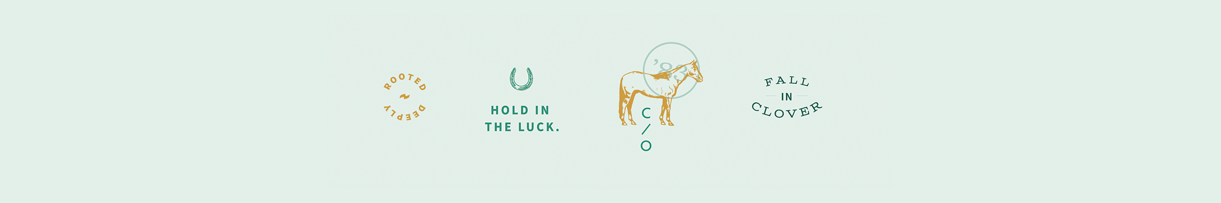 Gold and green illustrations for The Wilder Hotel.