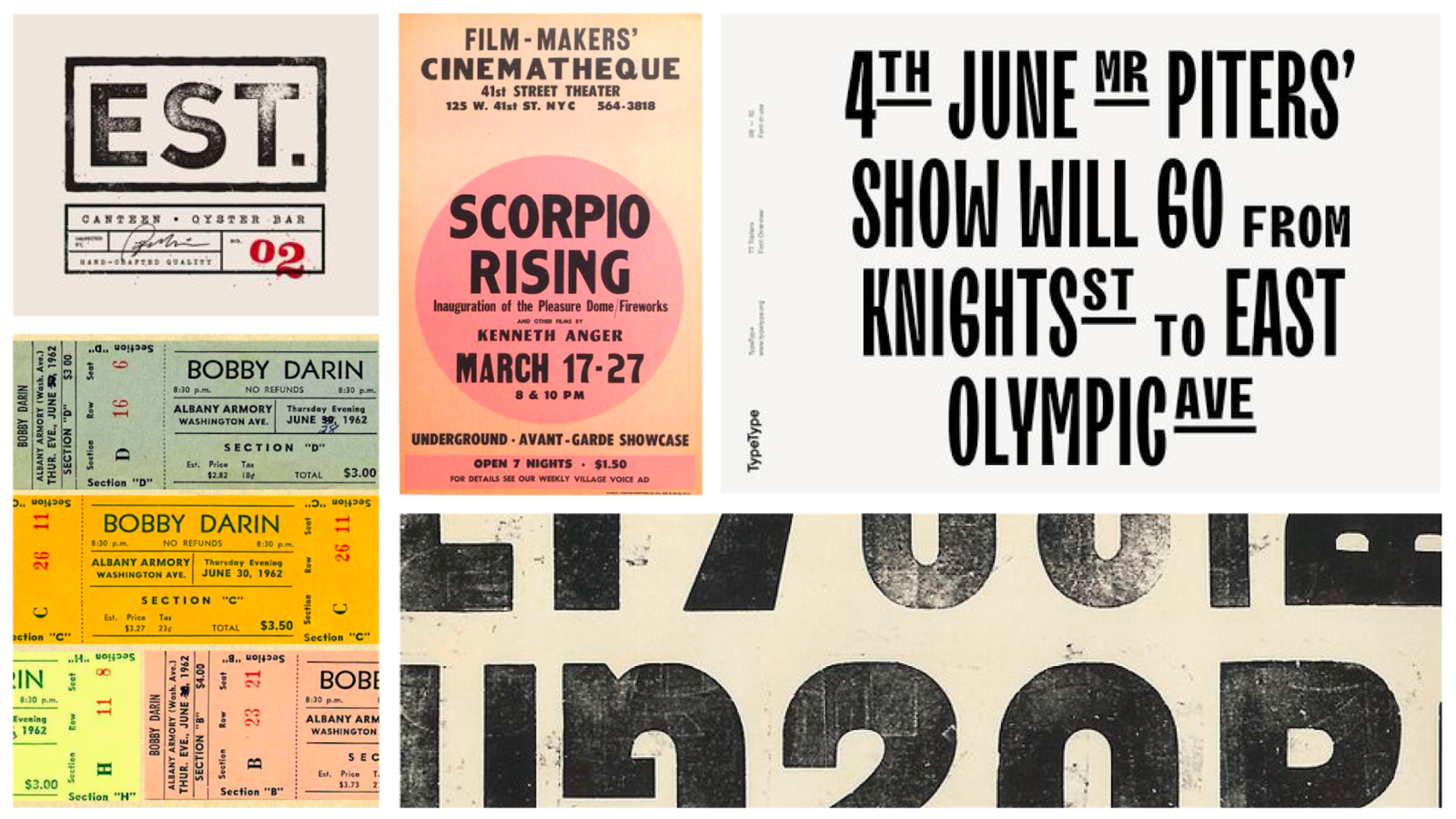 Inspirational mood board typography for artist Ben Sollee's brand identity.