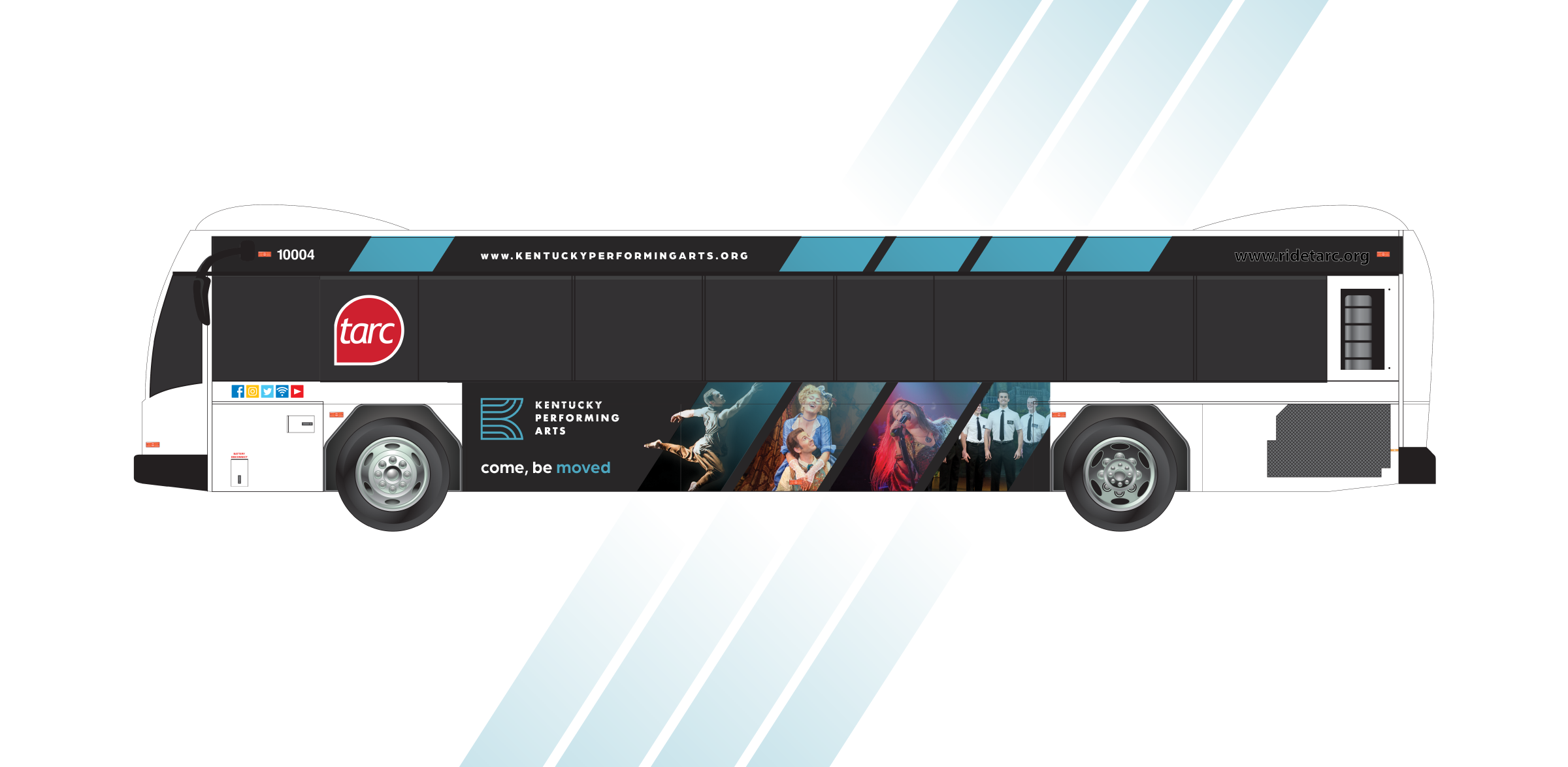 Bus advertisement for the Kentucky Performing Arts Center.
