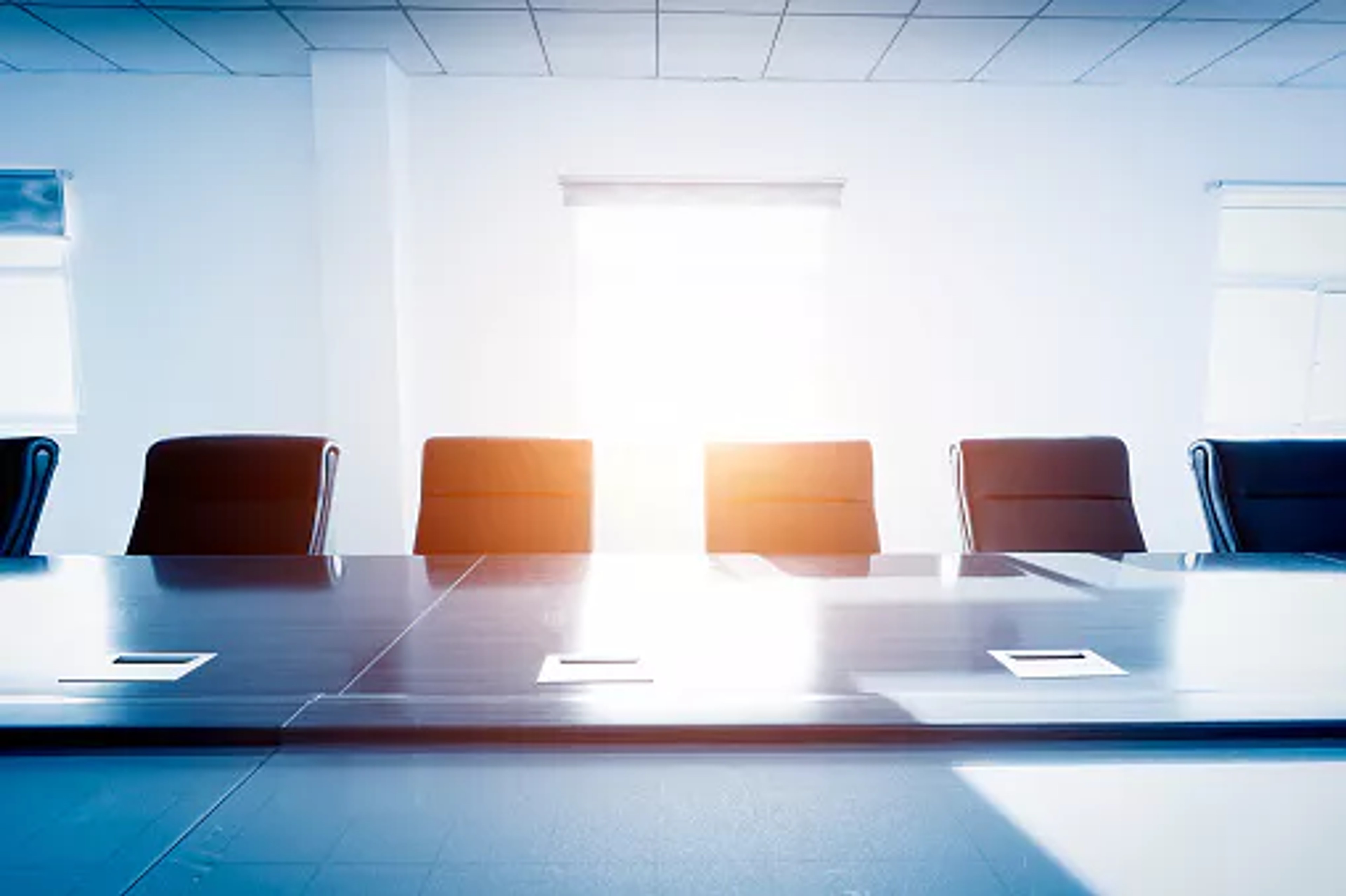 A board room representing board meeting procedures