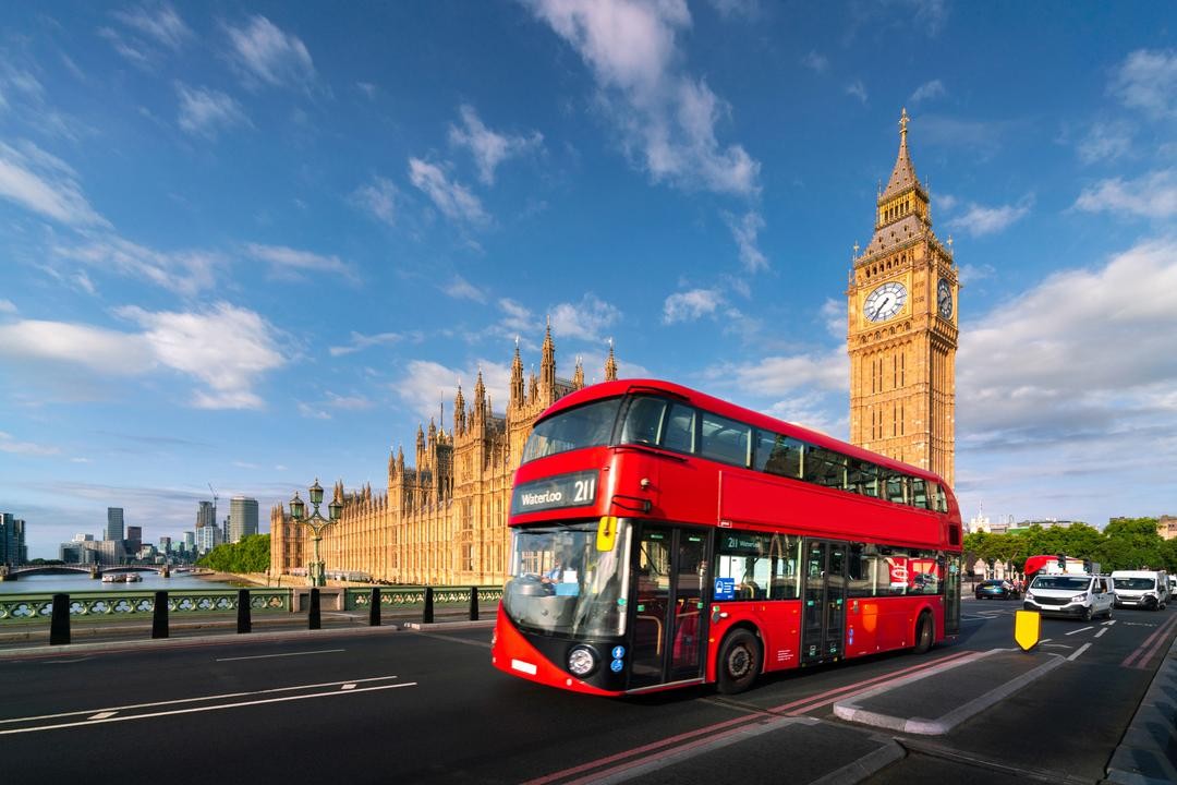 London street with Big Ben in the background