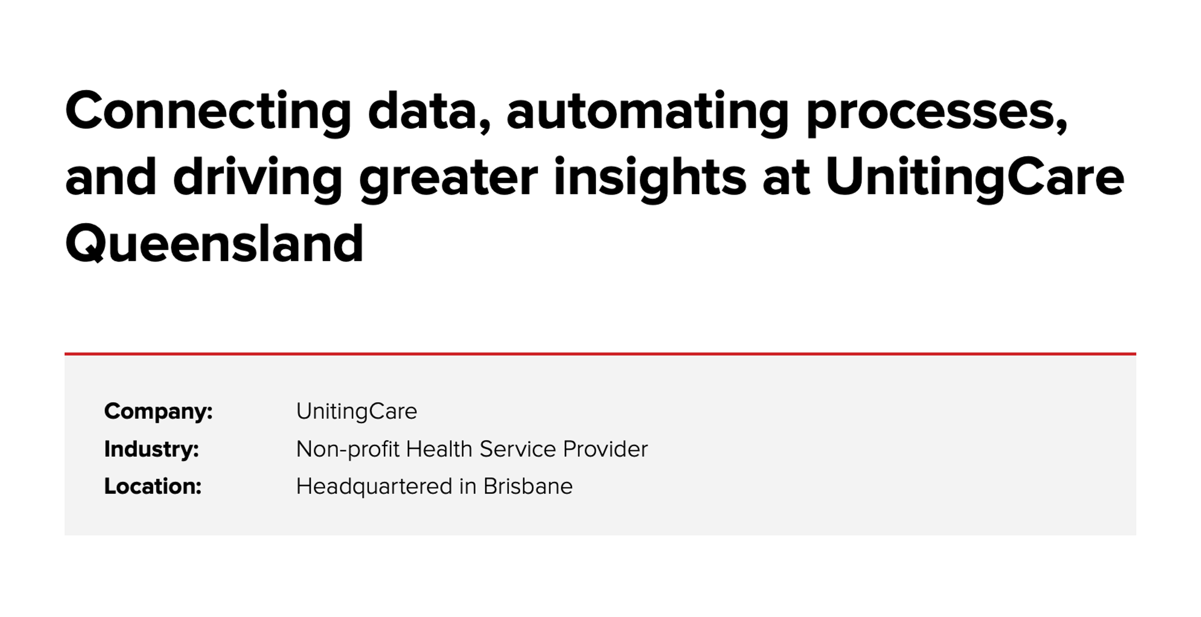 Unitingcare case study cover image