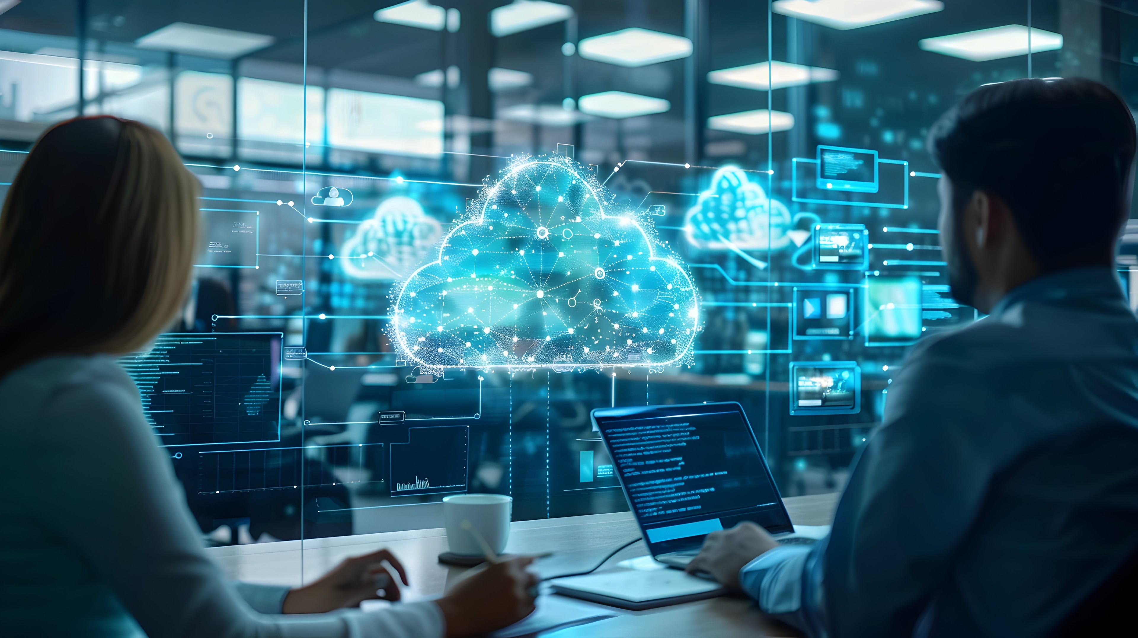 Two professionals using AI-powered control mapping