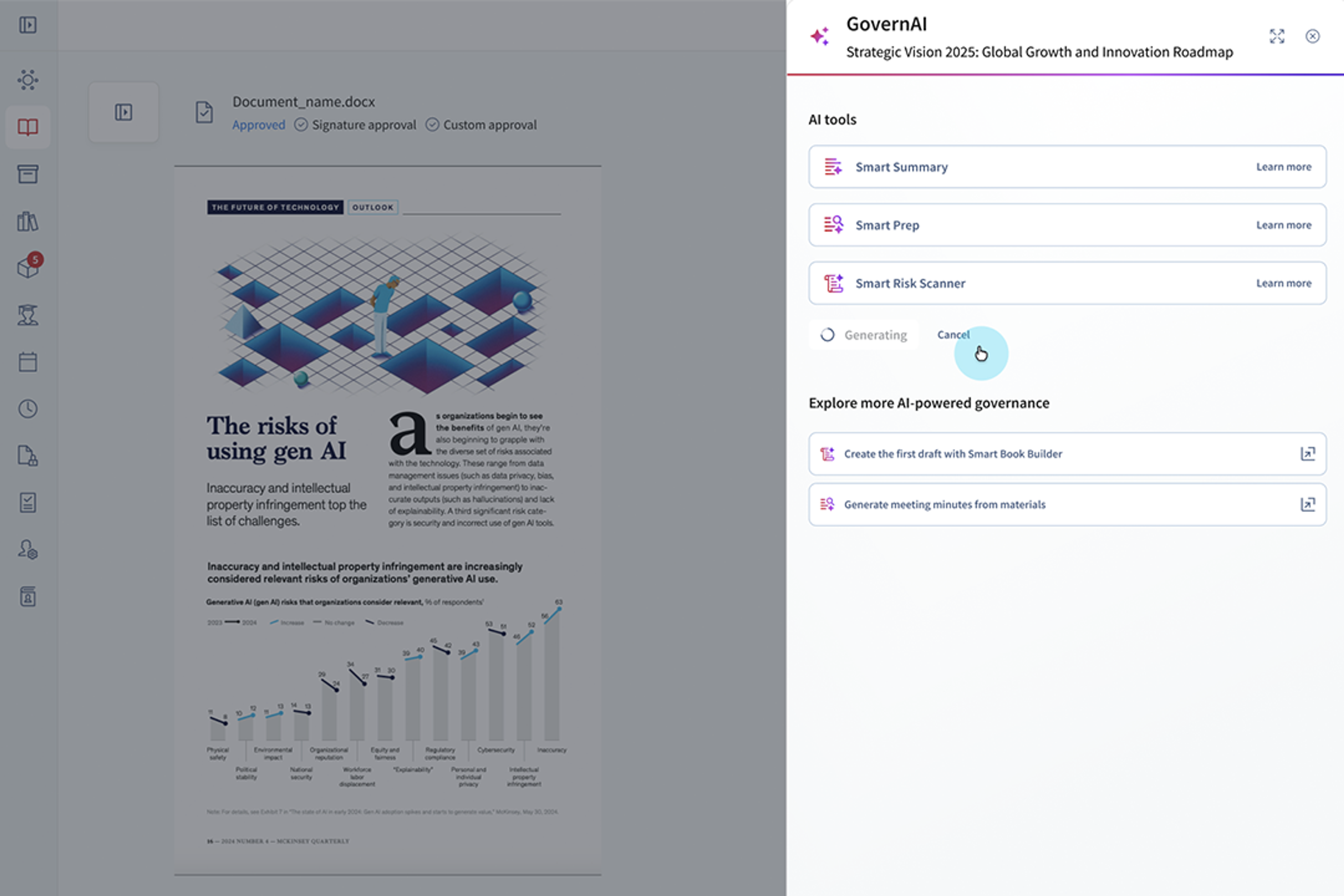 Diligent Boards cancel AI generations