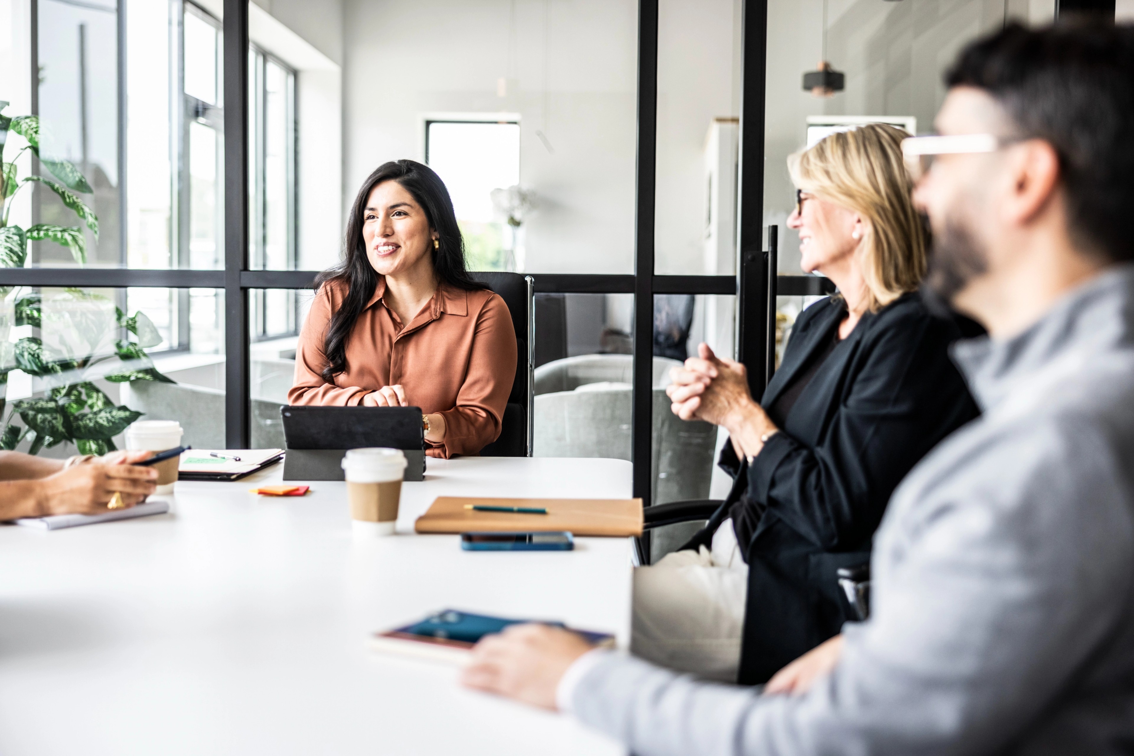 A corporate board discussing how to use AI to facilitate decision making