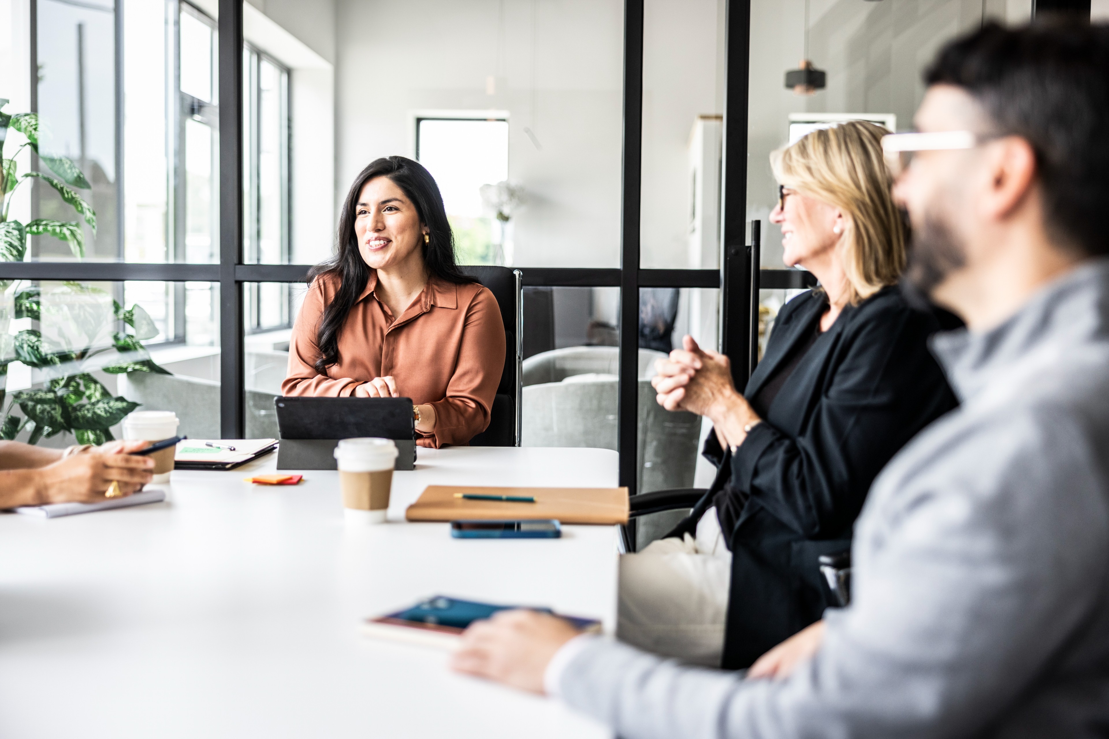 A corporate board discussing how to use AI to facilitate decision making