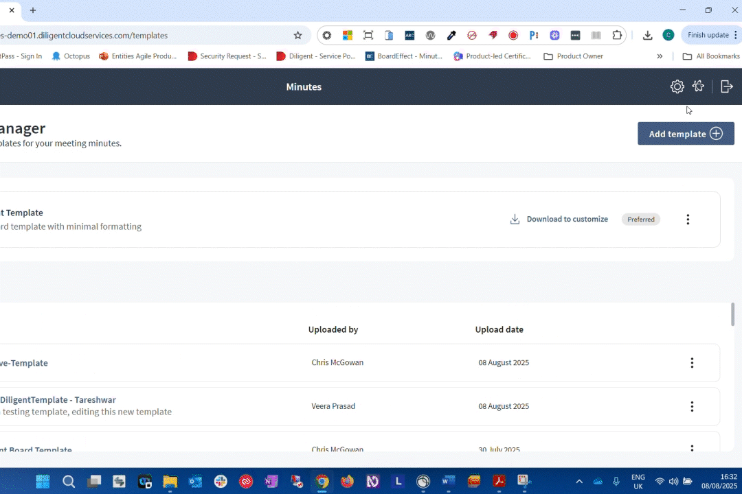 Diligent Boards template upload