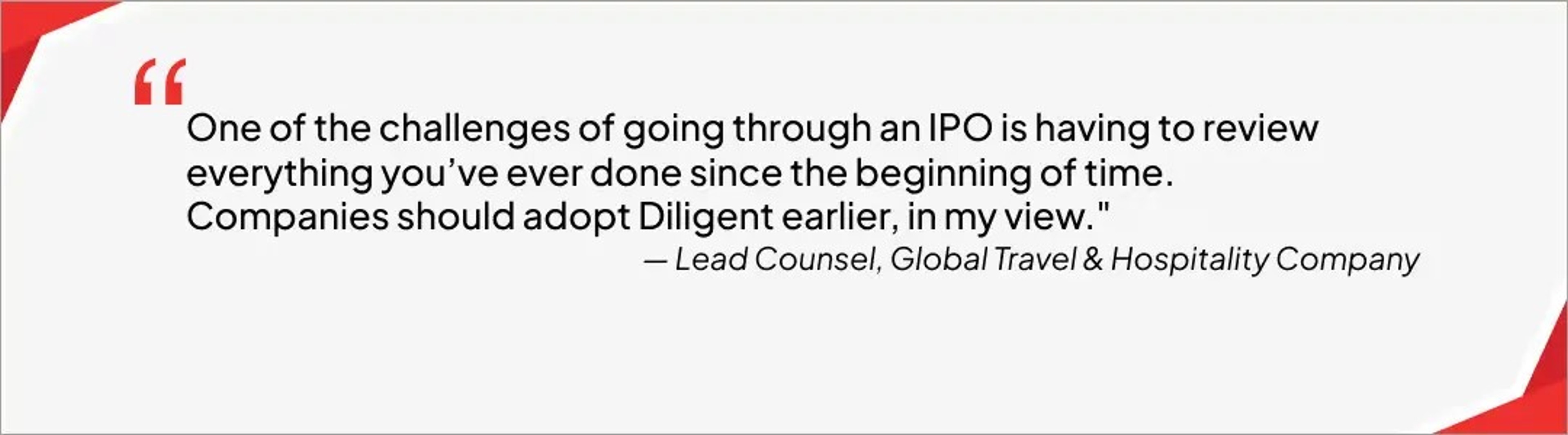 A lead Counsel speaking on the challenges of an IPO roadshow and how Diligent can help