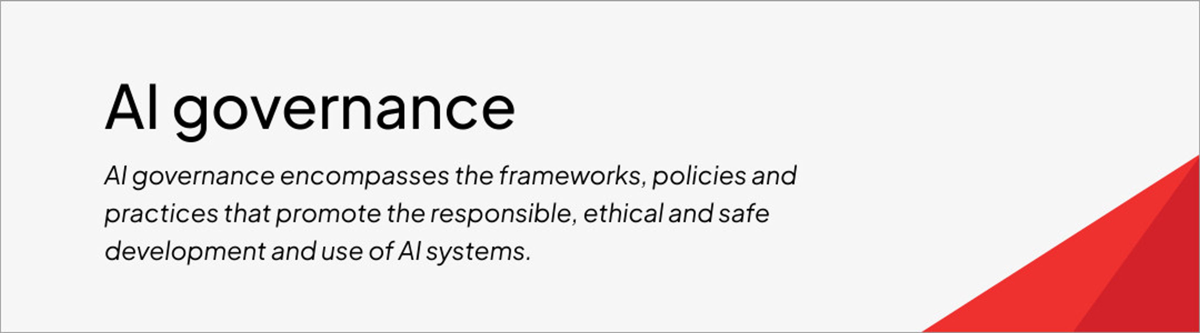 Banner showing Ai governance Defination